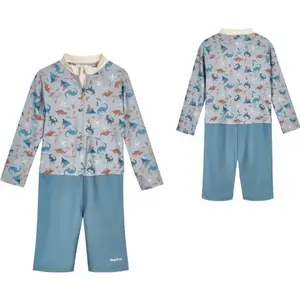 Romper uv baby protection Playshoes Dino Allover 1/1 Arm image-0