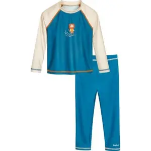 Long-sleeve swim t-shirt and kids' swim leggings set Playshoes image-0