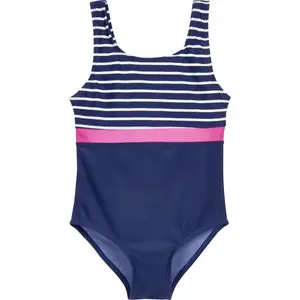 1-piece swimsuit with uv protection large girl Playshoes Stripes image-0