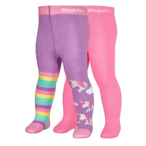 Baby girl tights Playshoes Unicorn (x2) image-0