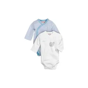 Baby 1/1 sleeves bodysuit Playshoes Whale (x2) image-0