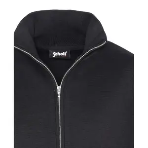 Pullover zippé coudieres contrastees - badge Schott image-2