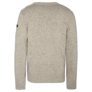 Pullover col rond boutonnière épaule - badge Schott image-1