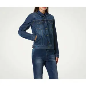 Damska dżinsowa kurtka moto PMJ Lucy image-1