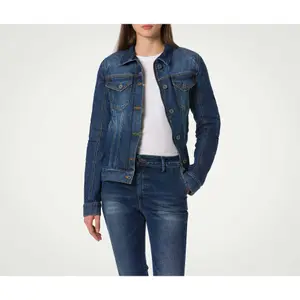 Damska dżinsowa kurtka moto PMJ Lucy image-2