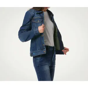 Damska dżinsowa kurtka moto PMJ Lucy image-3