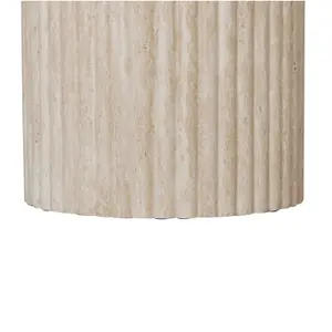 Tavolino basso artigianale in ceramica Pole To Pole Travertine image-1