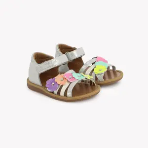 Sandali da bambina Pom d'Api Poppy Multi Flo image-1