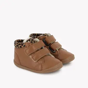 Smooth leather baby ankle boots Pom d'Api Flex-Up Fur image-1