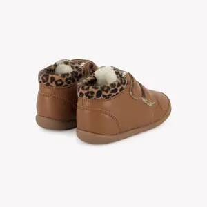Smooth leather baby ankle boots Pom d'Api Flex-Up Fur image-3