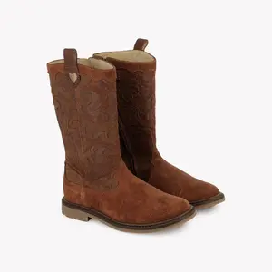 Suede leather boots for girls Pom d'Api Sister Doly image-1