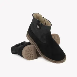 Suede leather ankle boots for baby girls Pom d'Api Sister Cover image-3