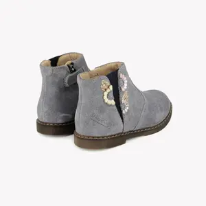 Suede leather ankle boots for baby girls Pom d'Api Daisy image-3