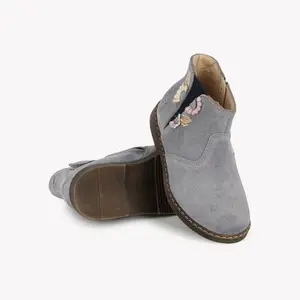 Suede leather ankle boots for baby girls Pom d'Api Daisy image-4