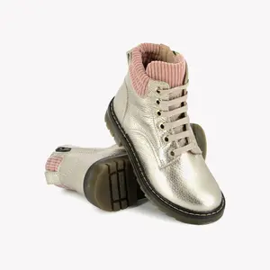 Children's grained leather ankle boots Pom d'Api Sid Hi Bike image-3