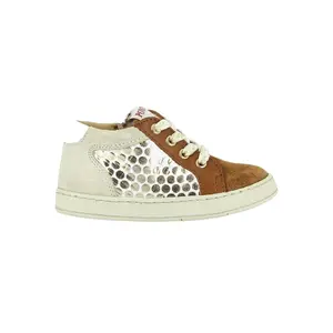 Lace-up baby trainers Pom d'Api Mousse Top image-0