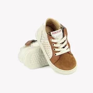 Lace-up baby trainers Pom d'Api Mousse Top image-3