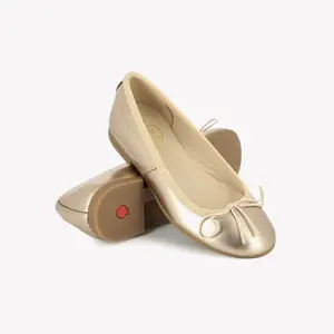 Smooth leather ballet flats for baby girls Pom d'Api Dory Bal image-2