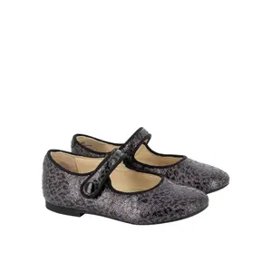 Glitter leather ballet flats for baby girls Pom d'Api Daisy Baby image-0