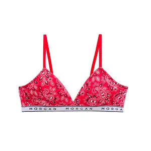 Soutien-gorge triangular com almofadas removíveis em algodão para mulher Morgan Isa image-0