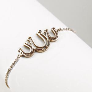 pt-br-06-hw-ss-22-xx-women-s-3-horseshoes-bracelet-ponytail-co-steel-17-5-cm