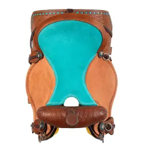 Western Saddle for Horse with Wickerwork Decoration Pool's Barrel image-3