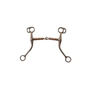 Mors western snaffle pour cheval en acier inoxydable avec tiges courtes et rouleaux en cuivre Pool's image-0