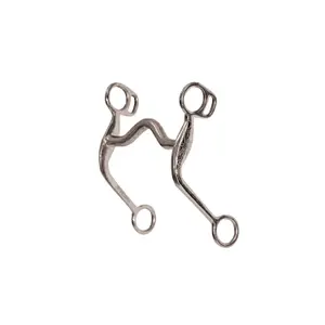 Medium port western snaffle bit for horse in stainless steel Pool's image-0