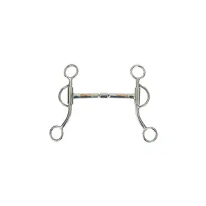Western snaffle bit for horse with double joint in stainless steel Pool's image-0