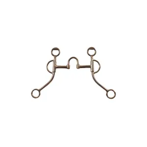Western snaffle bit for horse with medium cheeks in stainless steel Pool's image-0