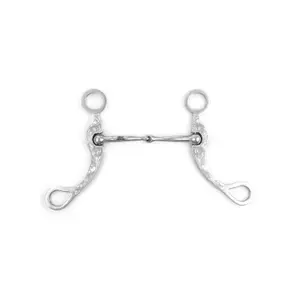 Mordaça western para cavalo com hastes decoradas em aço inoxidável Pool's image-0