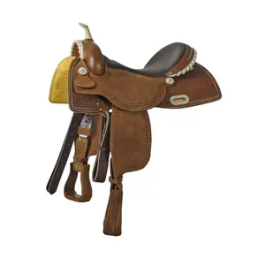 Selle de western pour cheval Pool's Barrel Rawhide image-0