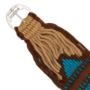 Western saddle strap for horse in mohair with Aztec design Pool's image-4