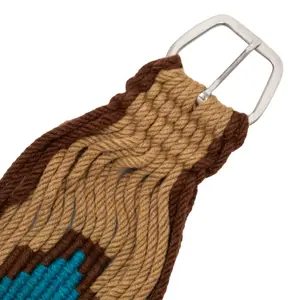 Western saddle strap for horse in mohair with Aztec design Pool's image-2
