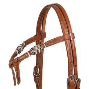 Leather horse riding bridles with cotton mecate reins Pool's image-1