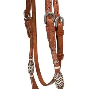 Leather horse riding bridles with cotton mecate reins Pool's image-2