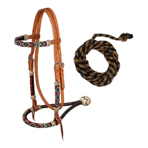 Reitbridle mit weichem Leder und Zügel aus Rosshaar Pool's image-0