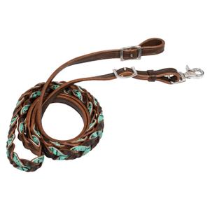 Braided leather reins for horse Pool's