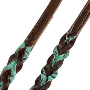 Braided leather reins for horse Pool's image-2