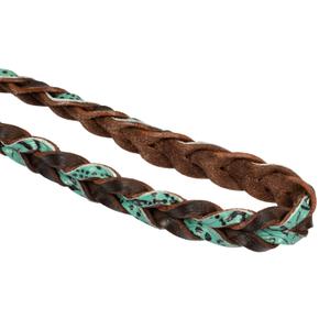 Braided leather reins for horse Pool's image-3