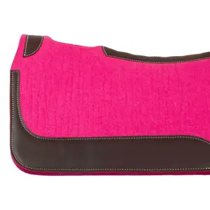 Western saddle pad for horse made of felt with leather reinforcement Pool's image-3