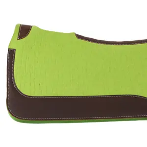 Western saddle pad for horse made of felt with leather reinforcement Pool's image-3