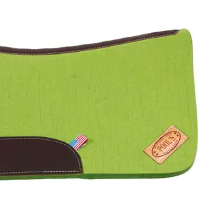 Western saddle pad for horse made of felt with leather reinforcement Pool's image-4