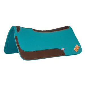 Western saddle pad for horse made of felt with leather reinforcement Pool's image-1