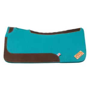 Western saddle pad for horse made of felt with leather reinforcement Pool's image-0