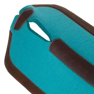 Western saddle pad for horse made of felt with leather reinforcement Pool's image-2