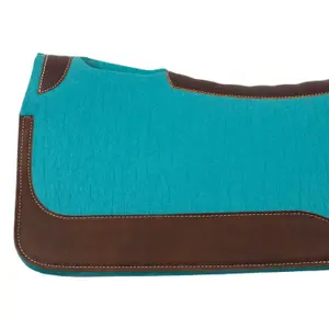 Western saddle pad for horse made of felt with leather reinforcement Pool's image-3