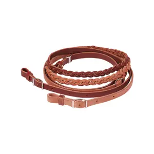 Classic barrel leather reins for horses Pool's image-0
