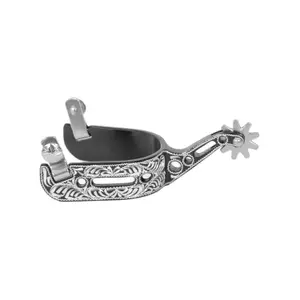 Gravierte Aluminium-Pferdesporen mit Loch Pool's