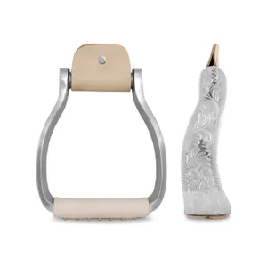 Étriers western outillés en aluminium et cuir Pool's image-0